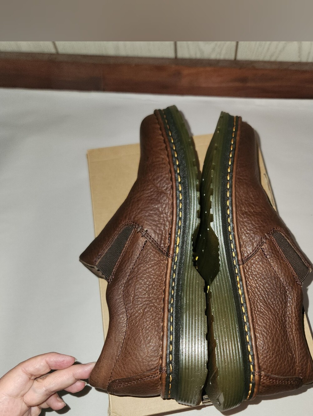 Dr. Martens Boyle Grizzly Leather Slip On Shoes - Picture 6 of 8